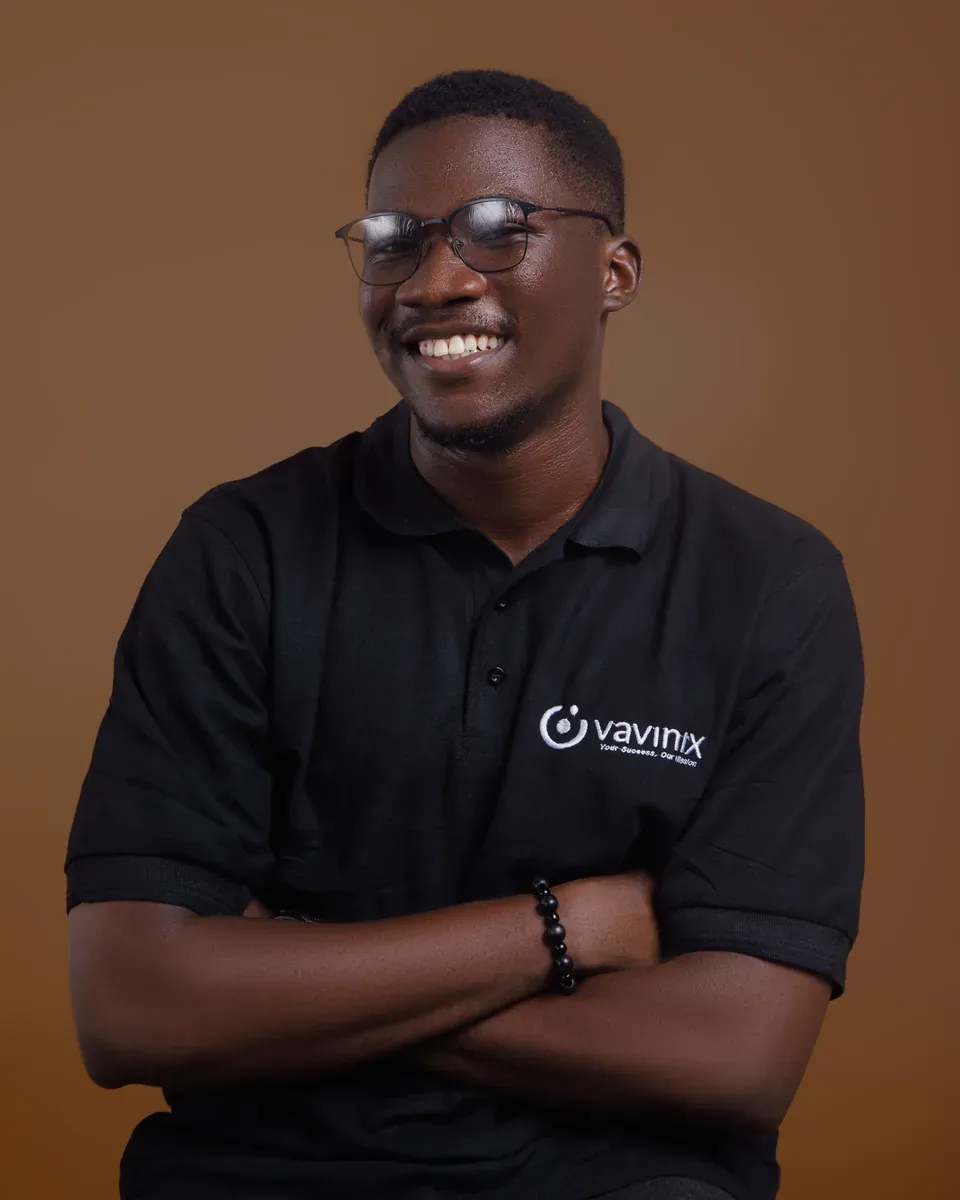 Seyi Adegboyega smiling in his studio
